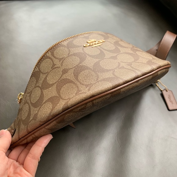 NWT COACH Belt Bag In Signature Canvas - Picture 5 of 7